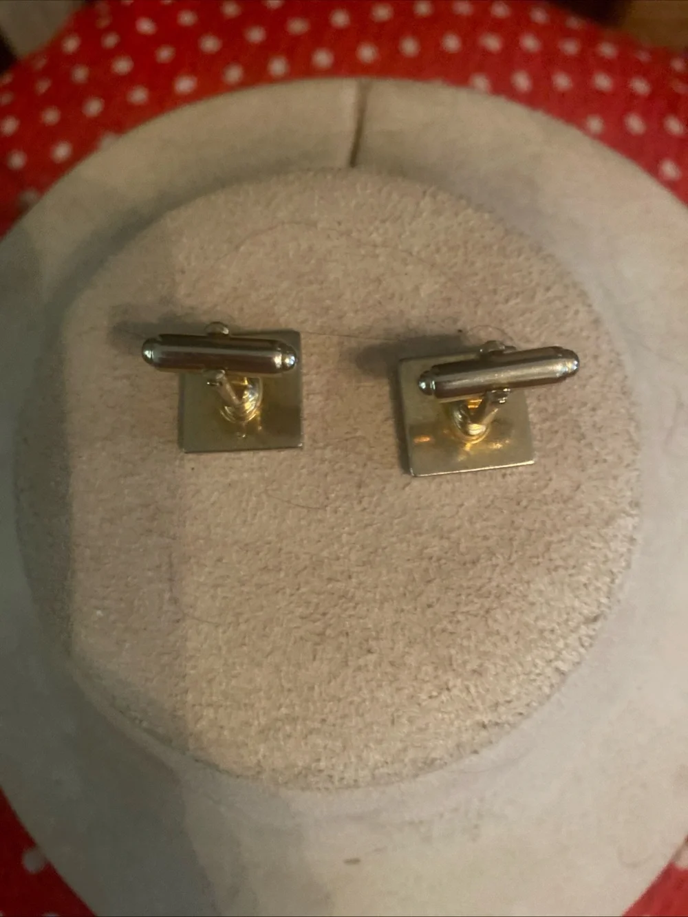 Vintage 60’s Men's Gold-Tone Square Cufflinks with Radiant Etch
